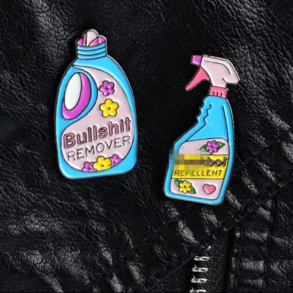 1 LEFT‼️ Bullshit Remover Enamel Pin Funny Posh Seller Girl Boss Badge Joke Gift - Picture 8 of 11